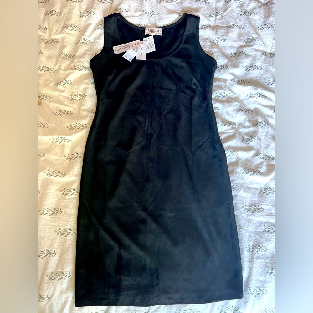 BNWT Philosophy Black Suede Dress (10)